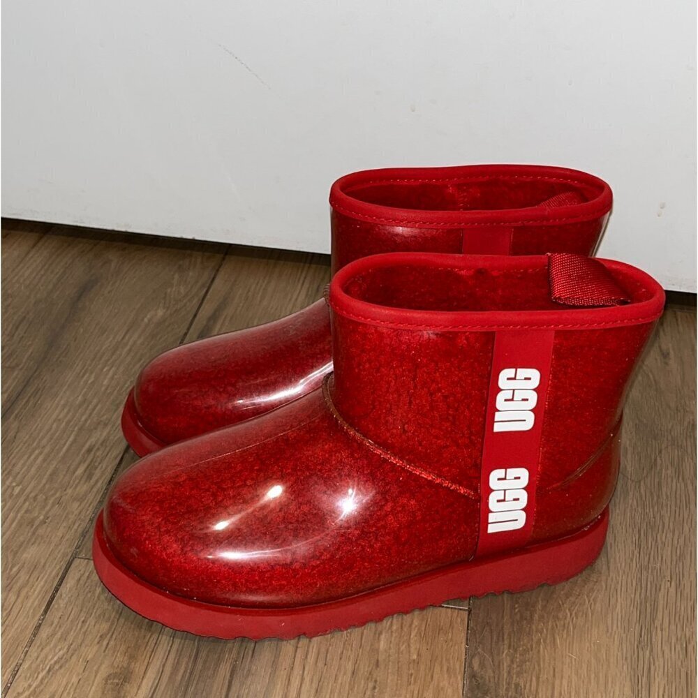 UGG Red Classic Clear Mini Waterproof Boots Women’s Size 5